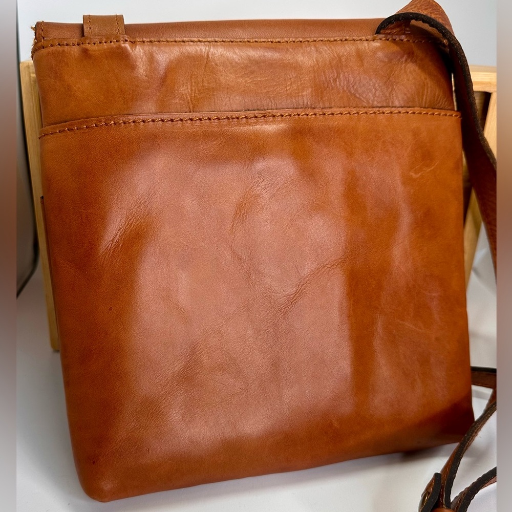 PATRICIA NASH Tan Brown Leather Floral Embroidered Crossbody Bag - Picture 4 of 8